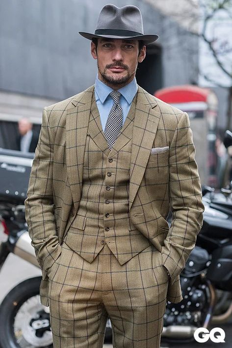 David Gandy Style, Adam Gallagher, Tartan Suit, Street Style London, Dandy Style, Dinner Suit, Beach Suit, David Gandy, Fashion Suits For Men