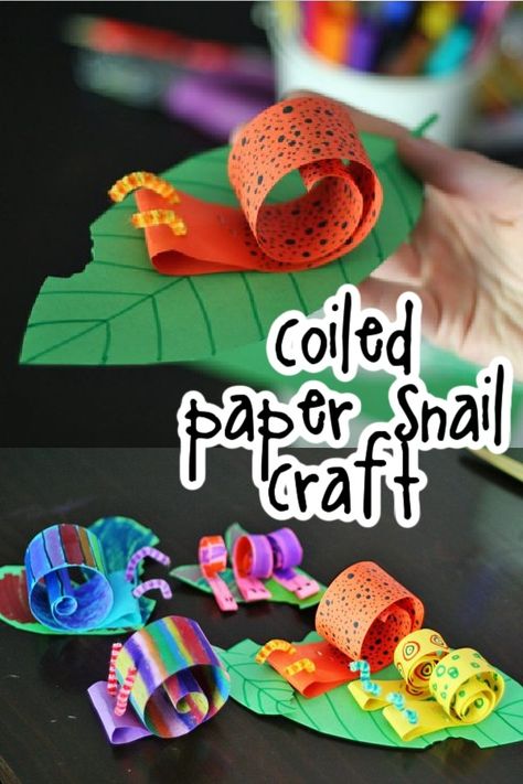 Inny Inchworm Craft, Snail Eyfs Activities, Minibeasts Crafts For Kids, Insect Week Activities, Snail Preschool Activities, Mini Beast Activities Eyfs, Snails Craft, Paper Snail Craft, Woodland Library