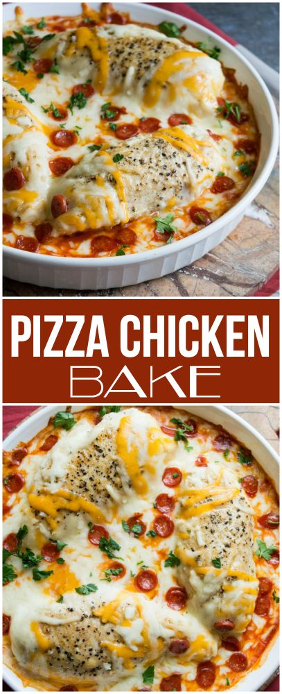 Pizza Chicken Bake - Family Fresh Meals Recipe #familyfreshmeals #protein #chicken #pizzachicken #pizza #casserole #familyfreshmeals #recipe #dinner #easyrecipe #cheesy #chicken #onepot Chicken Pepperoni Bake, Chicken Pizza Casserole, Pizza Chicken Bake, Chicken Parma, Family Meals Kid Friendly, Pizza Chicken, Budget Family Meals, Fresh Meals, Family Fresh Meals