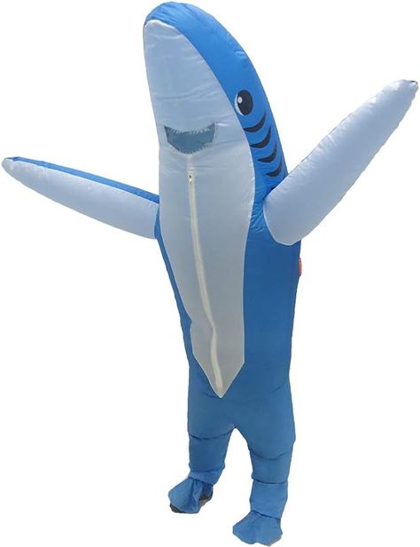 100% Polyester.You can remove the electric fan,and easy to wash costume clothes. Inflatable costume Suitable for Halloween / Christmas celebrations, annual parties, bars, parks, fancy dresses, carnivals, opening parties and other occasions Hand Wash Only Fastening: Zipper inflatable costume shark PERFECT SIZE:one size fits most adults, suitable for Adult 150-190cm (5-6.2ft/59-74inch) tall; Inflate quickly-- Fully inflate in 90 seconds. The 9000 rpm fans keep this Costume inflated all the way. Inflatable Shark, Shark Halloween, Flamingo Costume, Shark Costume, Pretend Play Costumes, Fancy Dress Halloween Costumes, Shark Costumes, Inflatable Costumes, Halloween Inflatables