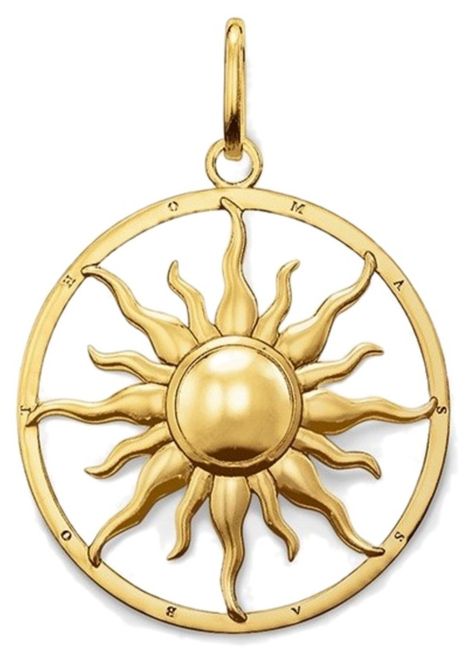 "Untitled #3359" by daughteroflightning on Polyvore featuring Thomas Sabo Gold Pendants For Men, Sun Pendant, Floating Charms, Gold Sun, 18k Gold Jewelry, Cheap Jewelry, Thomas Sabo, Pendant Design, Circle Pendant