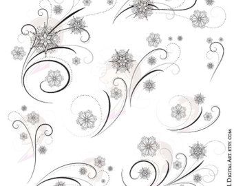 free swirling snowflake embroidery designs - Google Search Tattoo Layout, Watercolor Snowflakes, Snowflake Tattoo, Winter Graphics, Snowflake Swirl, Snow Flake Tattoo, Snowflake Clipart, Winter Designs, Elegant Snowflake