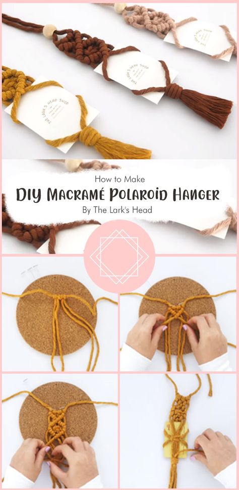 This simple yet elegant craft project combines the art of macrame with the charm of polaroid pictures, resulting in a unique and personalized piece that will catch the eyes of anyone. In tutorial, “The Lark’s Head” will guide you through the step-by-step process of creating your very own DIY macrame polaroid hanger. Macrame Photo Holder Diy, Macrame Polaroid Hanger, Macrame Tablecloth, Polaroid Hanger, Macrame Photo Wall Hanging, Macrame Pouch, Macrame Gnome, Macrame Fish, Flamingo Keychain