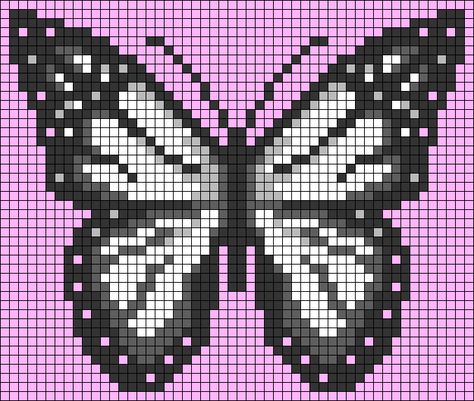 Alpha pattern #41349 variation #54026 | BraceletBook Crochet Alpha Pattern, Cross Stitch Skull, Crochet Mickey Mouse, Dark Gradient, Butterfly Bookmark, Grid Art, Butterfly Light, Pokemon Cross Stitch, Graph Paper Designs