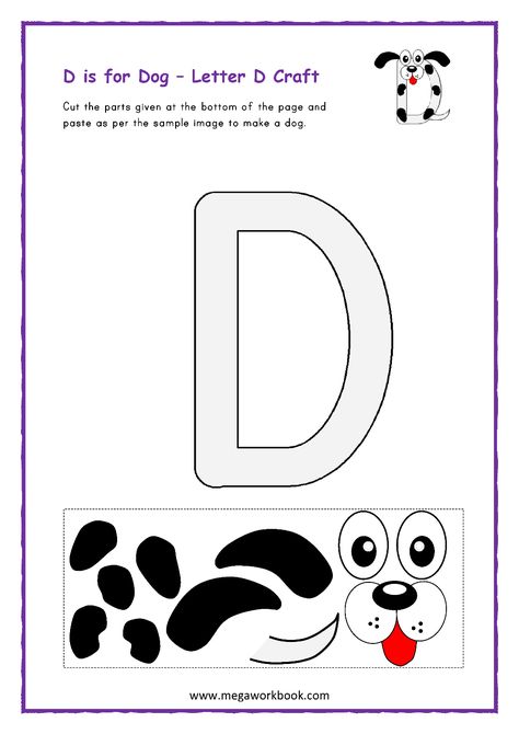 D Worksheets Preschool, D Worksheet, Letter D Worksheet, Letter D Crafts, D Is For Dog, Letter Recognition Worksheets, Alphabet Crafts Preschool, Letter Craft, Kindergarten Letters