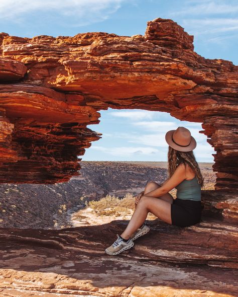 Looking through nature’s window 😮‍💨 That’s exactly what we are doing here! The first photo is taken at ‘Nature’s Window’ in the beautiful Kalbarri National Park. We decided to skip the Outback on our trip in Australia (for now 🙃) and we were sometimes wondering if we would regret it. But after visiting Kalbarri NP in Western Australia we feel like now we have the full Down Under experience. It might not be exactly the same but the views here are spectacular! Swipe to see for yourself 🫶 Woul... Kalbarri National Park, Outback Australia, Western Australia, First Photo, Travel Blogger, Feel Like, National Park, The One, National Parks