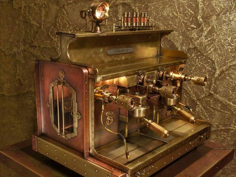 Steampunk Cafe, Turkish Coffee Recipe, Professional Coffee Machine, Steampunk Coffee, Coffee Machine Kitchen, Cafe Expresso, Percolator Coffee Pot, Cappuccino Maker, Coffee Industry