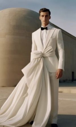 Gay Prom Outfits, Fashion Sketches Men, Mens Wedding Attire, Decoration Shabby, Contemporary Bridal, Genderless Fashion, Fashion Feminine, Wedding Dress Men, Theme Dress