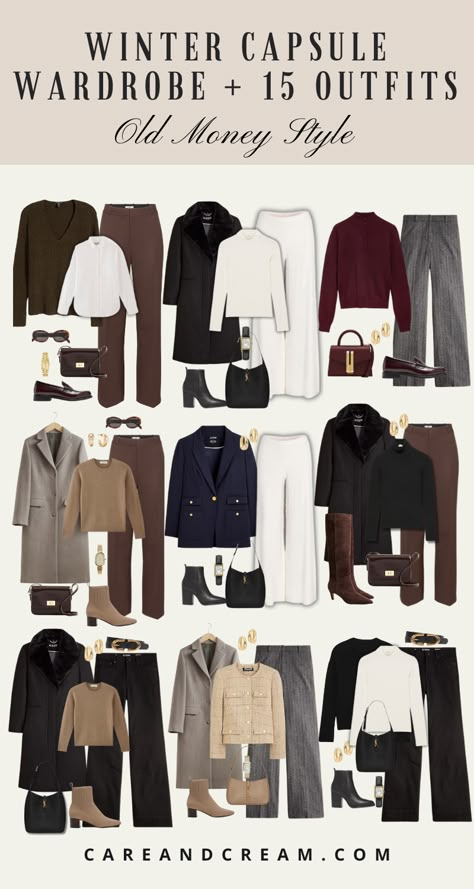 Looking to elevate your winter fashion game? Click through to discover how to create a chic old money winter capsule wardrobe. Explore classy winter outfits and find old money winter wardrobe essentials that offer both aesthetic appeal and practicality. Get ready for a season of sophisticated winter looks and find winter outfit inspiration. Chic and cozy old money winter outfits for women. Cozy Old Money Outfits, Old Money Snow Outfits, Cozy Preppy Outfits, Casual Winter Outfits For Women Over 40, Really Cold Weather Outfits, Athletic Outfits Winter, Old Money Aesthetic Winter, Outfit Ideas Winter Aesthetic, English Outfit