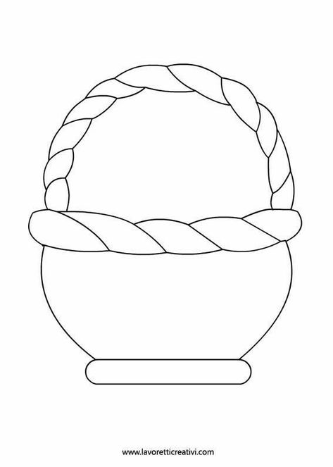 Easter Basket Template, Bahasa China, Easter Drawings, Basket Drawing, Easter Coloring Pages, Easter Colouring, Easter Art, Easter Printables, Easter Time