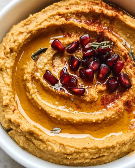 Celebrate the rich flavors of fall with creamy pumpkin spice hummus, a unique and delightful twist on the cherished traditional hummus. This recipe is perfect for cozy autumn gatherings, blending sweet and savory notes in a dish that is both healthy and deeply satisfying. Here, the addition of pumpkin puree and warming spices transforms ordinary... Traditional Hummus, Pumpkin Hummus Recipe, Carrot Spice Cake, Pumpkin Hummus, Speed Foods, Roast Pumpkin, Best Pumpkin, Meal Suggestions, Roasted Butternut Squash