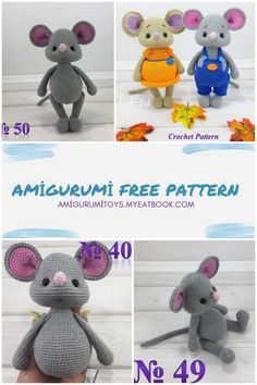 Amigurumi Good little mouse Free Pattern - amigurumitoys.myeatbook.com Crochet Mouse Free Pattern, Crochet Mouse Pattern, Free Amigurumi Crochet Patterns, Crochet Toys Free Patterns, Mouse Pattern, Knitted Toys Free Patterns, Crochet Toys Free, Pattern Shorts, Mouse Dress