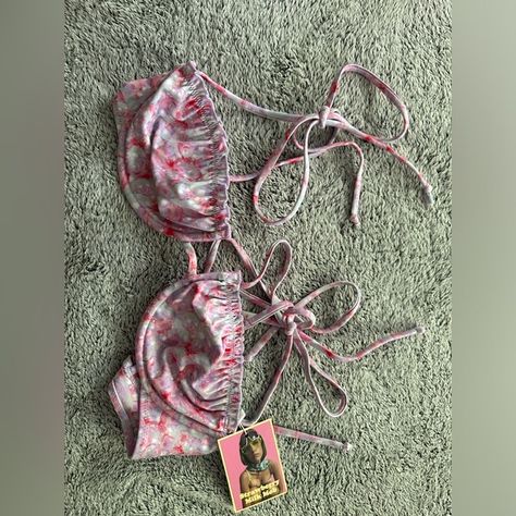 Brand New Strawberry Milk Mob Bikini Top Wooden Cheese Board, Strawberry Milk, B Cup, Cell Phone Holster, Phone Holster, Walker Boots, Pajama Shirt, Fit N Flare Dress, Small Tops