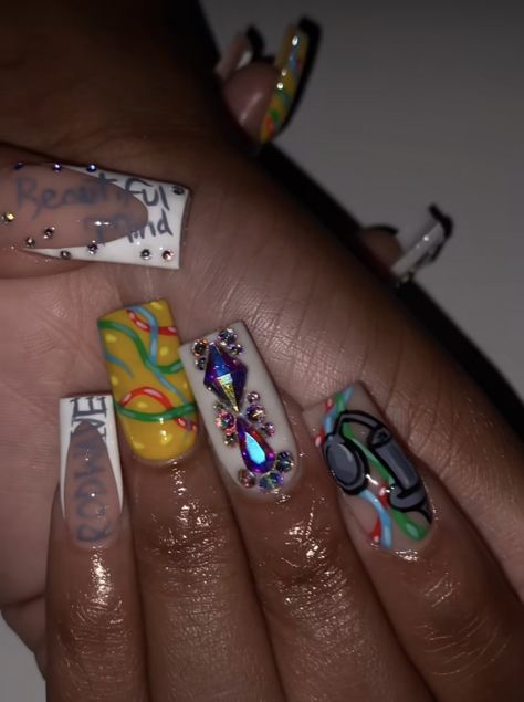 #nails #rodwave Rod Wave Nails Ideas, Rod Wave Concert Nail Ideas, Rod Wave Inspired Nails, Rod Wave Nail Ideas, Rod Wave Nails, Cute Weave Hairstyles, Concert Nails, Wave Nails, Rod Wave