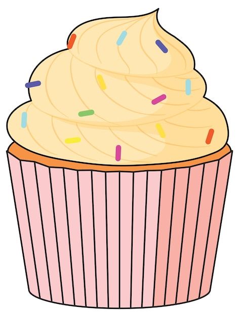 Cupcake with cream and sprinkles | Free Vector #Freepik #freevector #food-clipart #cupcake #cupcake-background #cake-cartoon Cupcake Background, Cupcake Cartoon, Background Cake, Cake Cartoon, Cupcake Clipart, Food Clipart, Book Ideas, Vector Photo, Sprinkles