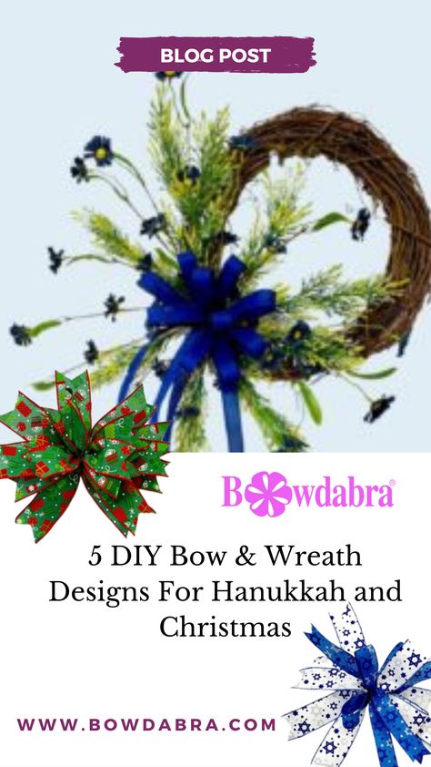 Easy Hair Bows, Funky Bow, Christmas Home Decor Ideas, Bow Wreath, Wreath Making Supplies, Gift Wrapping Bows, Diy Presents, Pet Bows, Flower Spray