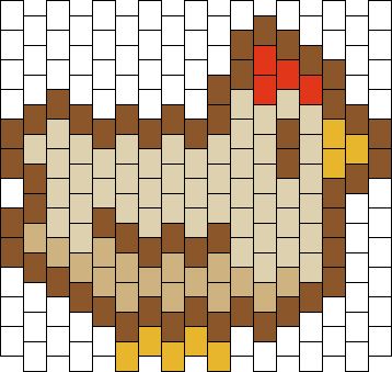 Bead Patterns Animals, Stardew Valley Chicken, Kandi Crafts, Kandi Cuffs, Pony Bead Patterns, Kandi Patterns, Photo Pattern, Crafts Jewelry, Stardew Valley