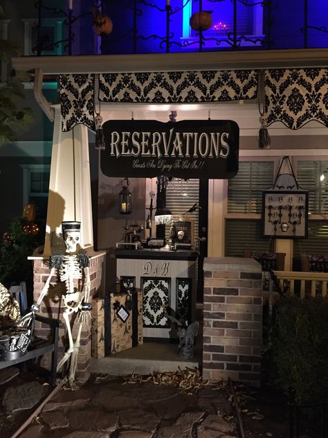 Make your reservations at the "Dead and Breakfast" Haunted Hotel Party, Haunted Hotel Decorations, Haunted Hotel Aesthetic, Haunted Treehouse, Haunted Hollywood, Tyler Birthday, Horror Hotel, Haunted Hallway, Dead And Breakfast