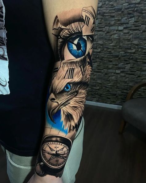 Tattoo Designs Men On Leg, Best Sleeve Tattoos Men, Geometric Tattoo Leg, Hair Tattoo Designs, Tattoo Design For Men, Today Tattoo, Tatoo Styles, Mangas Tattoo, Colored Tattoo Design