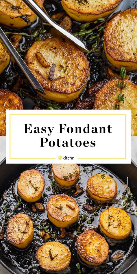 Melting Potatoes, Easy Fondant, Fondant Potatoes, Impressive Recipes, Potato Sides, Potato Side Dishes, How To Cook Potatoes, Potato Dishes, Vegetable Sides