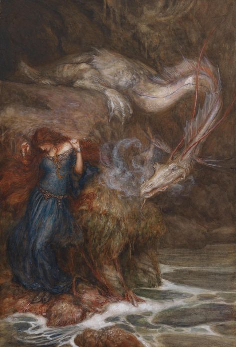 Mythology Paintings, Pre Raphaelite Art, Arthur Rackham, Fairytale Illustration, Pre Raphaelite, Fairytale Art, Greek Myths, Aesthetic Painting, Ethereal Art