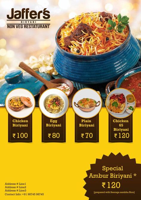 Biryani Menu Design, Biryani Menu Card Design, Biryani Design, Biryani Flyer, Biryani Poster Design, Menu Card Design Ideas, Menu Card Design Restaurant, Food Menu Card Design, Biryani Poster