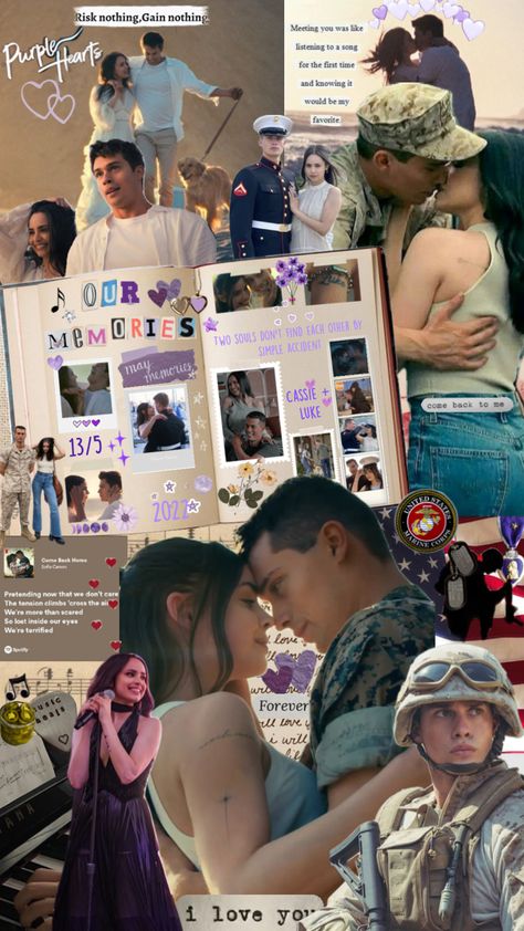 Purple Hearts Movie, Aesthetic Shuffles, Couples Poster, Purple Hearts, Sofia Carson, Movie Couples, Purple Love, Aesthetic Desktop Wallpaper, Movie Wallpapers