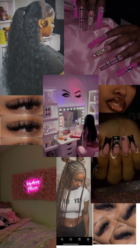 I tried to sprinkle some black girl magic on it Cosmetologist Aesthetic, Cosmetology Aesthetic, Vision Board Collage, Braided Hairstyles For Black Women Cornrows, Dump Ideas, Vision Board Inspiration, Black Femininity, Beauty Goals, Healthy Lifestyle Inspiration