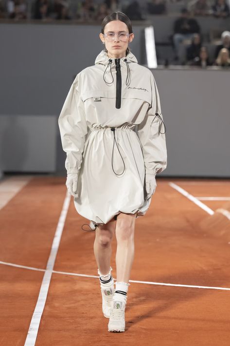 Lacoste Fall/Winter 2024 at Paris Fashion Week | Hypebeast Techwear Women, Sports Fashion Design, Outdoor Coats, Off Shoulder Dresses, Wool Overcoat, Athleisure Fashion, Fashion Studio, Sport Wear, Sport Fashion