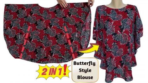 Easy Diy Clothes, Sewing Clothes Women, Butterfly Blouse, Butterfly Style, Sew Ins, Diy Sewing Pattern, Blouse Pattern Sewing, Fabulous Clothes, Diy Sewing Clothes