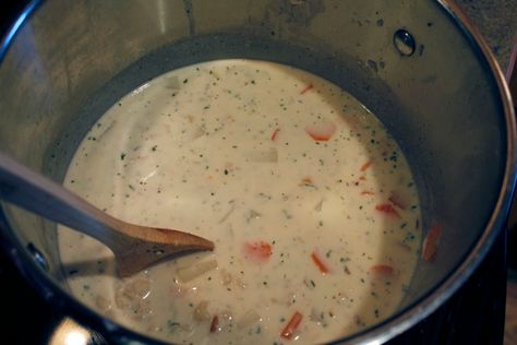 Kneophla Soup, Knephla Soup, Knoephla Soup, Homemade Clam Chowder, Sunday Soup, Cowboy Cooking, Spaetzle Maker, Duck Soup, Soup Appetizers