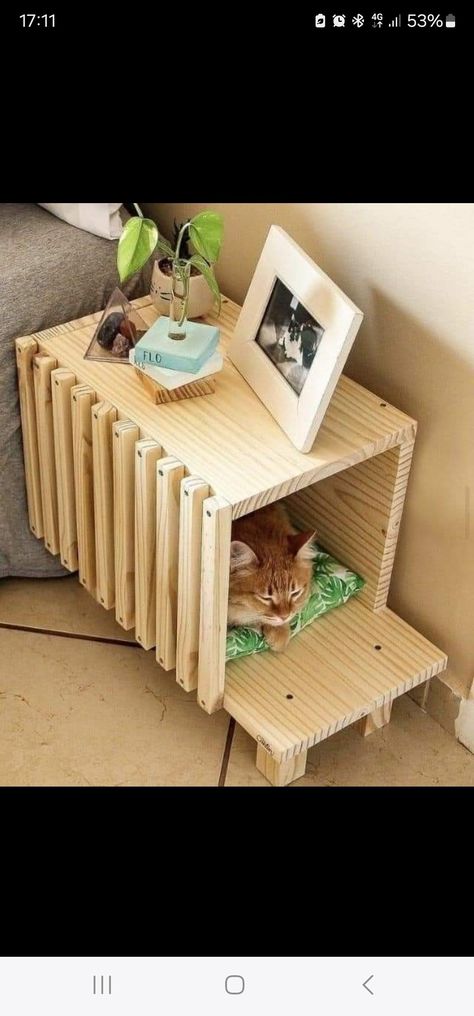 Pet Furniture Cat Diy Projects, Cat House Diy, زجاج ملون, Wood Plans, Cat Room, Cat Diy, Diy Stuffed Animals, Pet Furniture, Cat Furniture