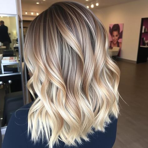 Struggling to find the perfect hair color? 🤔✨ Discover the warmth of bronde balayage! This stunning blend of blonde and brunette adds depth and dimension, making your hair look effortlessly chic. #HairInspiration #BalayageMagic #BrondeBeauty Save now for a look that turns heads! 💁‍♀️💖 Easy Blonde Hair Color, Grown Out Blonde Hair Roots, Blonde Dimensional Hair Balayage, Blonde Balayage Shoulder Length, Mid Length Blonde Hair Balayage, Bronde Balayage Bob, Blonde Balayage With Shadow Root, Rooty Blonde Balayage, Blonde Balayage With Money Piece