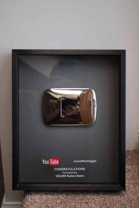 My YouTube award for having over 100,000 confirmed subscribers.  I actually have over 400,000 on one channel and another 75,000 on another channel.  About 18 months ago, YouTube started checking the accounts of big YouTubers, because many had bought subscribers & views. Some of the biggest names in music, sports etc had done so.   At least YouTube are working on this problem.  But it continues at Facebook & Twitter. 100k Subscribers Youtube Plaque, Youtube Plaque, Youtube Award, Jay Johar Photo, Youtube Event, Lilly Pulitzer Outfits, Escape Room Puzzles, Youtube Account, Award Display