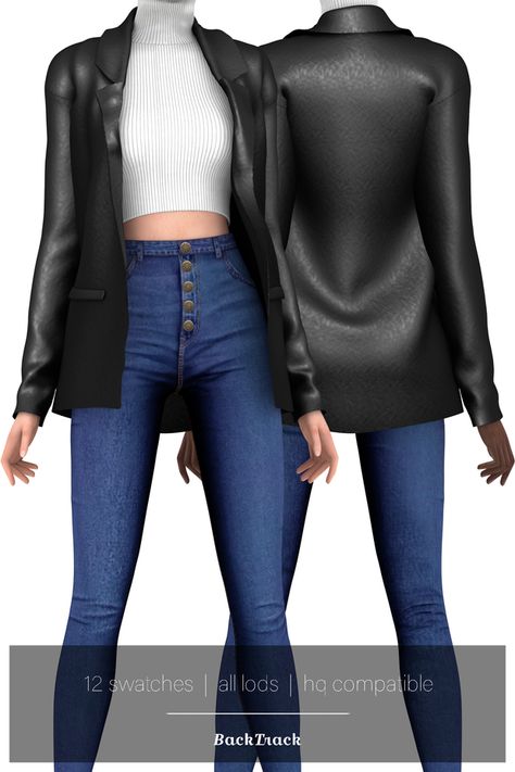 Leather Blazer ACC | BackTrack on Patreon The Sims 4 Pack, Mods Sims 4, Lotes The Sims 4, Die Sims 4, The Sims 4 Pc, Sims 4 Game Mods, Sims 4 Body Mods, Sims 4 Expansions, Sims 4 Cc Folder