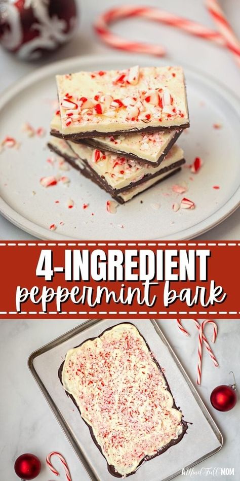 This easy 4-ingredient no-bake Peppermint Bark is flavored with peppermint and candy canes and delivers a holiday treat perfect for giving or enjoying yourself. Ghiradelli Peppermint Bark, Candy Cane Bark Recipe, How To Make Peppermint Bark, Easy Peppermint Bark, No Bake Peppermint Bark Snowballs, Peppermint Bark Recipe, Christmas Desert Recipes, Christmas Peppermint Bark, Ghirardelli Peppermint Bark