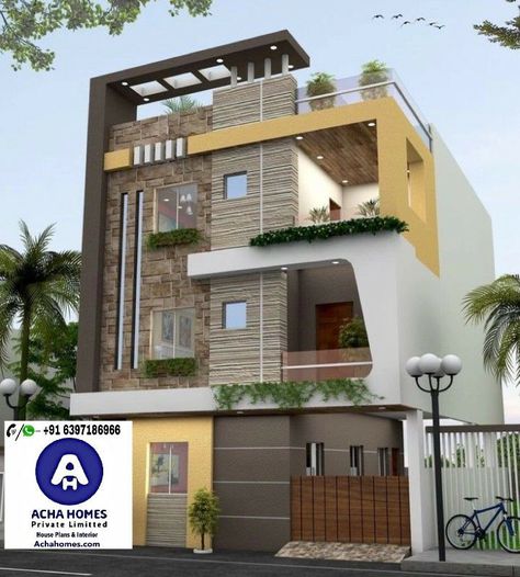 25 feet by 25  Feet Modern House Plan Below 30 LAKHS Indian House Exterior Design, Home Designs Exterior, Exterior Home Design, Modern Minimalist House, Small House Elevation, Two Story House, Small House Elevation Design, House Design Exterior, Independent House