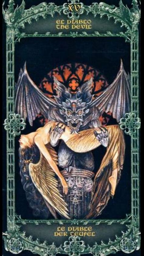 Supernatural Scenes, All Tarot Cards, Gothic Artwork, Oracle Tarot, Steampunk Accessories, Tarot Deck, Affirmation Cards, Medieval Fantasy, The Devil