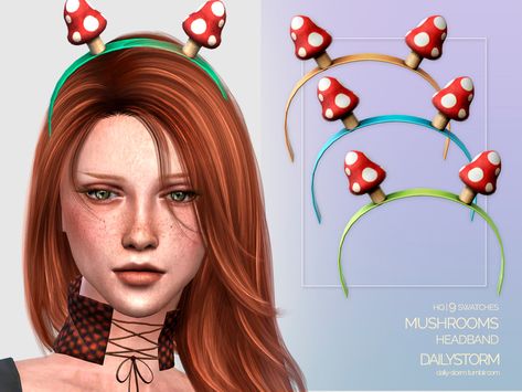 The Sims Resource - Mushrooms Headband Sims 4 Mushroom, Deer Mask, Zombie Christmas, Fox Earrings, Horn Earrings, Owl Earrings, Spiral Earrings, Electronic Art, Force Of Evil