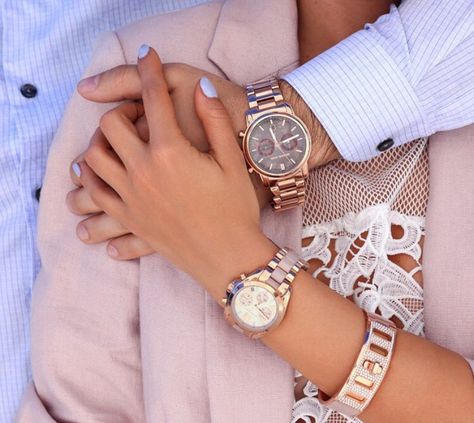 Michael Kors, his and hers -rose gold watches Gold