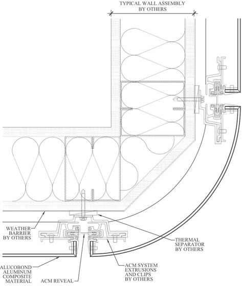 ​How Metal Cladding Works, From Connection Details to Material Choices - Architizer Journal Alucobond Cladding, Aluminum Cladding, Wall Section Detail, Curtain Wall Detail, Metal Building Kits, Cladding Design, Aluminium Cladding, Metal Facade, Cladding Systems