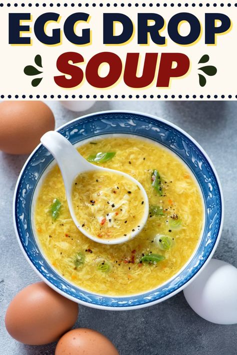 This delicious homemade egg drop soup recipe features egg ribbons swirling in a comforting broth. It's budget-friendly, hearty, and ready in just 15 minutes. Egg Flower Soup Recipe, Egg Drop Soup Easy, Egg Flower Soup, Homemade Egg Drop Soup, Egg Drop Soup Recipe, Soup Chinese, Chinese Soup Recipes, Paleo Soups, Paleo Soup