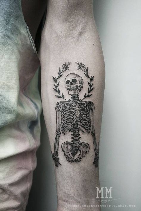 40 skeleton tattoo designs Skeleton Tattoo, Skeleton Tattoos, Pattern Tattoo, Skull Tattoos, Forearm Tattoos, Skin Art, Forearm Tattoo, Piercing Tattoo, Love Tattoos