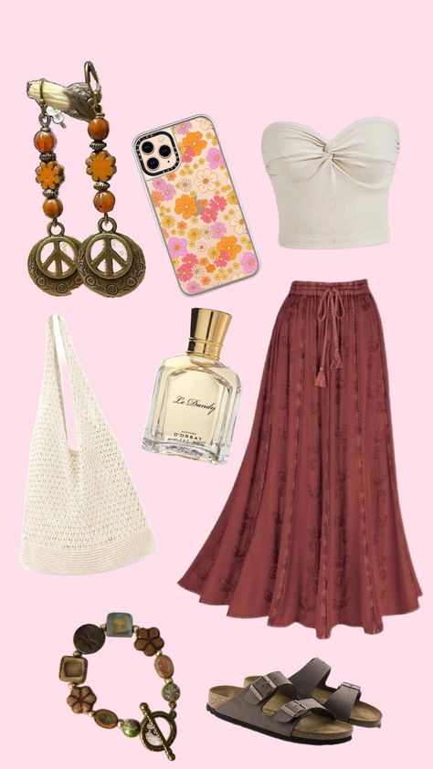 Hippie outfits Woodstock Aesthetic Outfit, August School Outfits, Vintage Hippie Outfits, Western Whimsical, Modern Hippie Outfits, Hippie Outfits Aesthetic, Hippie Aesthetic Outfit, Hippie Girl Outfits, Hippie Girl Aesthetic