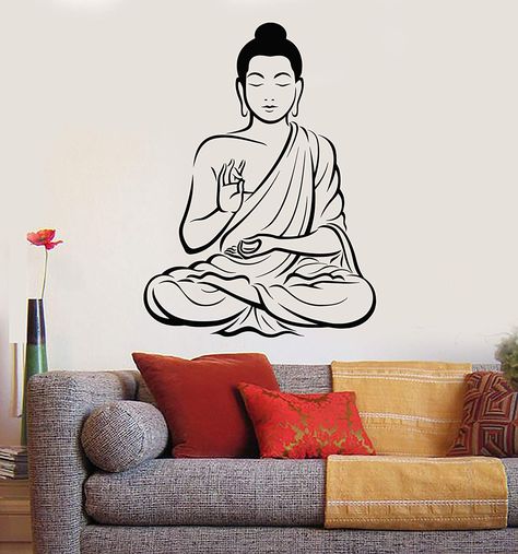 Amazon.com: Large Vinyl Wall Decal Buddha Meditation Room Yoga Buddhism Stickers Mural (ig3650) Black: Home Improvement Buddha Wall Painting, Simple Wall Paintings, Cool Basketball Wallpapers, Designs For Living Room, Basketball Wallpapers, Pvc Ceiling Design, Cool Basketball, Buddha Art Painting, Rangoli Kolam Designs