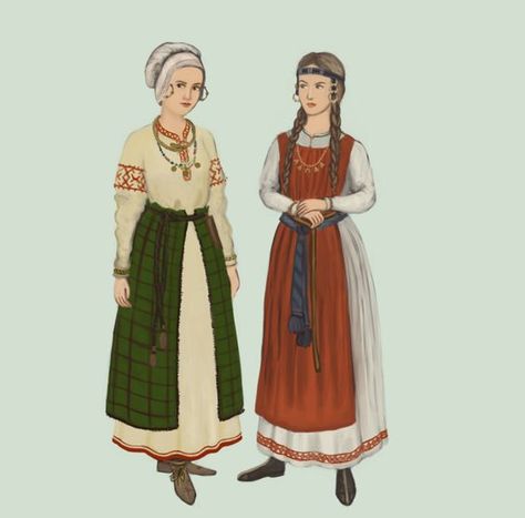 1200 AD: peasant women's clothing 13th Century Clothing, Medieval Dress Peasant, Rus Viking, Slavic Clothing, Viking Garb, Kievan Rus, Russian Clothing, Medieval Garb, Viking Reenactment