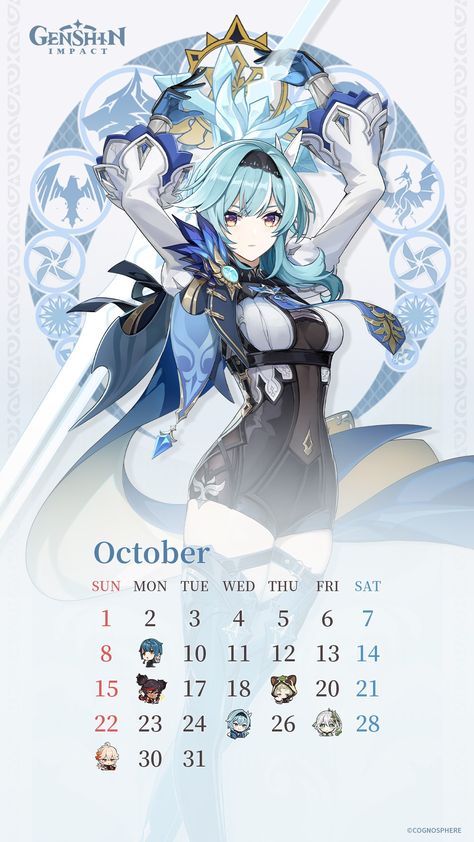 Genshin Impact (@GenshinImpact) on Twitter Anime Calendar, October Calendar, Calendar March, March Birthday, October Birthday, Birthday Dates, Birthday Calendar, Anime Crafts, Art Dark