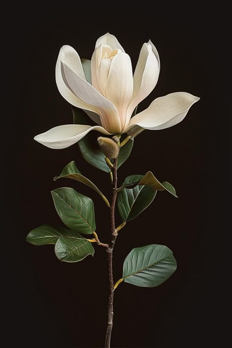 Magnolia - Flowers - Featured Content - Lovingly Magnolia Plant, References For Painting, Budget Flowers, 2025 Vibes, Sympathy Plants, 2025 Moodboard, Sweet Magnolias, Bouquet Ribbon, Flower References