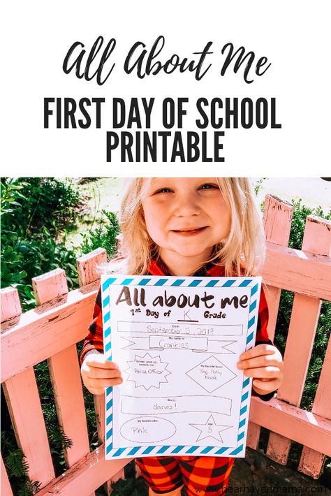 Great #firstdayofschool #printable for any age! First Day Of School Printable, Lap Book Templates, School Keepsake, Middle School Lesson Plans, Free Homeschool Printables, Homeschool Projects, Middle School Lessons, Homeschool Kindergarten, Education For All