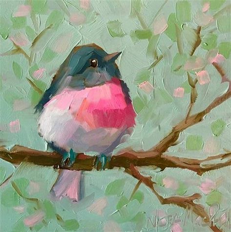 Colorful Birds Painting Acrylic, Fun Bird Paintings, Painting Pantry, Acrylic Animal Paintings Easy, Bird Painting Tutorial, Birds With Flowers Painting, Abstract Bird Painting Contemporary Art, Impressionist Bird Paintings, Bird Paintings On Canvas